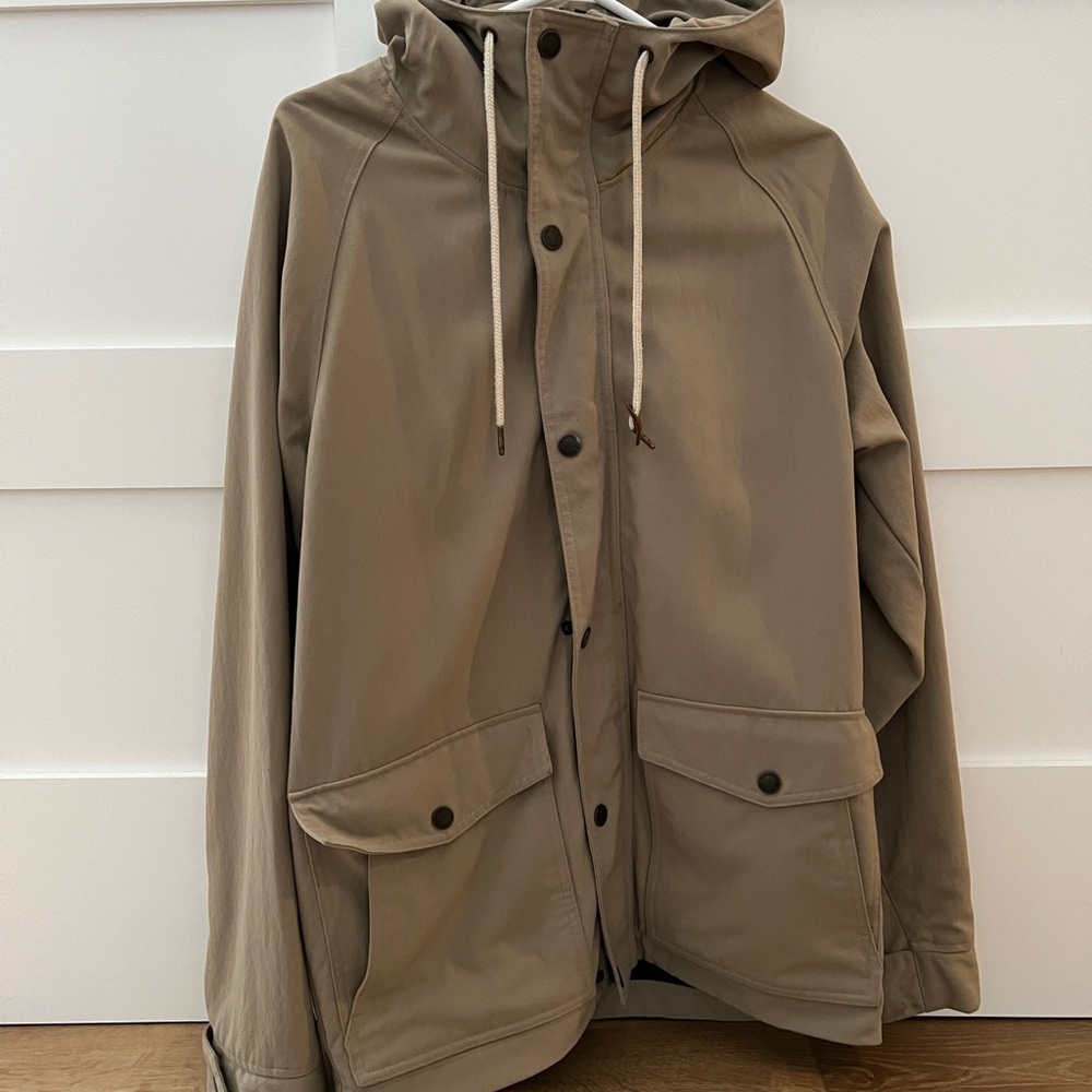 Roots Men's Beige Hooded Raincoat